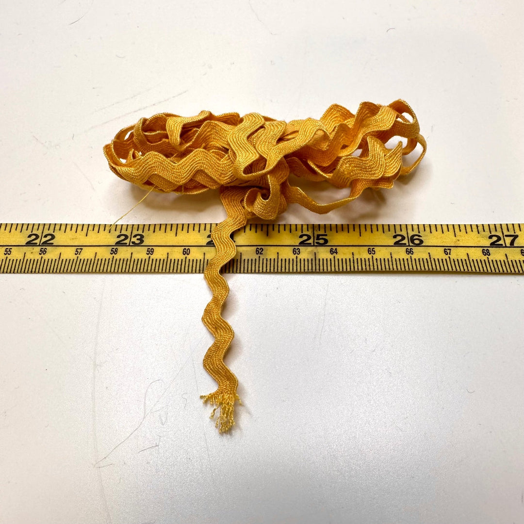⅜" (10mm) Ricrac Trim - Dark Yellow - 1.75M Bundle - True Deadstock supplies Fabric by private - Sustainable Textile | FABCYCLE