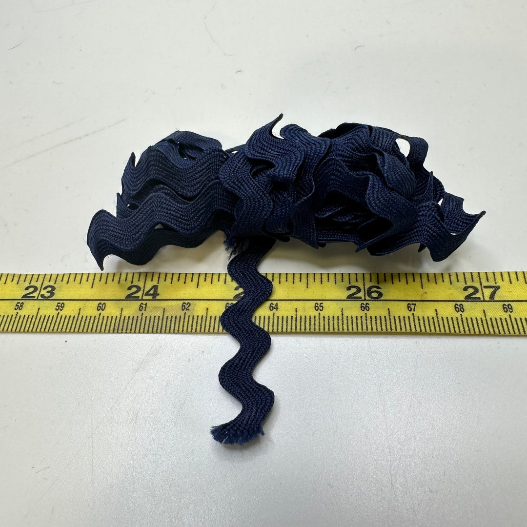 ⅜" (10mm) Ricrac Trim - Navy - 2.2M Bundle - True Deadstock supplies Fabric by private - Sustainable Textile | FABCYCLE