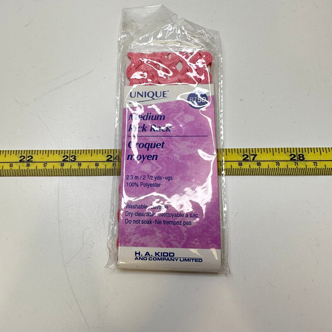 ⅜" (10mm) Ricrac Trim - Pink - 2M Bundle - True Deadstock supplies Fabric by private - Sustainable Textile | FABCYCLE