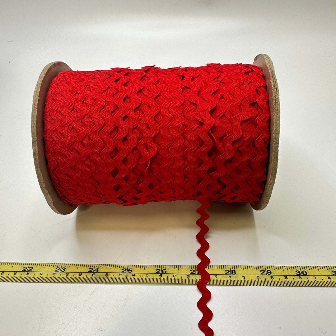 ⅜" (10mm) Ricrac Trim - Red - Rolls(est. 45M) - True Deadstock supplies Fabric by private - Sustainable Textile | FABCYCLE