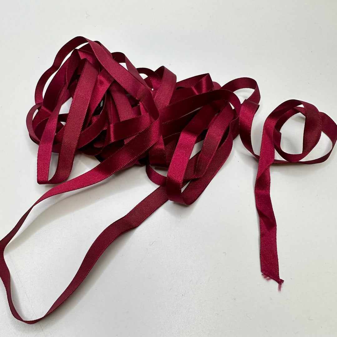 ⅜" (10mm) Satin Ribbon Trim - Burgundy - 4M Bundle - True Deadstock supplies Fabric by private - Sustainable Textile | FABCYCLE