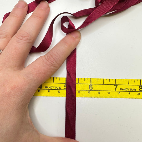 ⅜" (10mm) Satin Ribbon Trim - Burgundy - 4M Bundle - True Deadstock supplies Fabric by private - Sustainable Textile | FABCYCLE