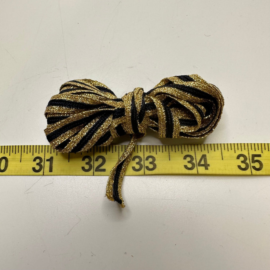 ⅜" (10mm) Tape Trim - Black/Gold - 2M Bundle - True Deadstock supplies Fabric by private - Sustainable Textile | FABCYCLE