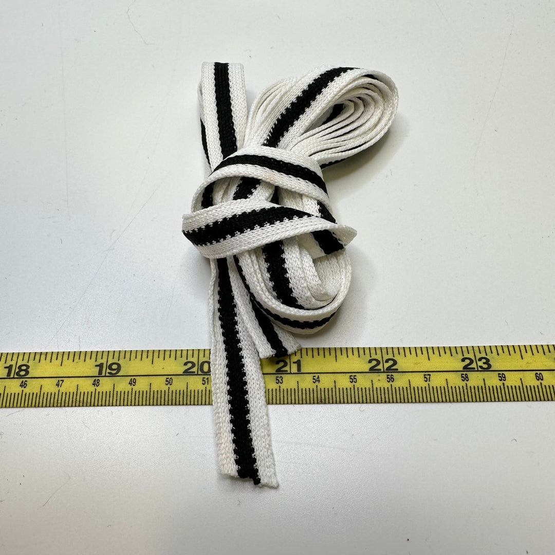 ⅜" (10mm) Tape Trim - Black/White - 1.9M Bundle - True Deadstock supplies Fabric by private - Sustainable Textile | FABCYCLE