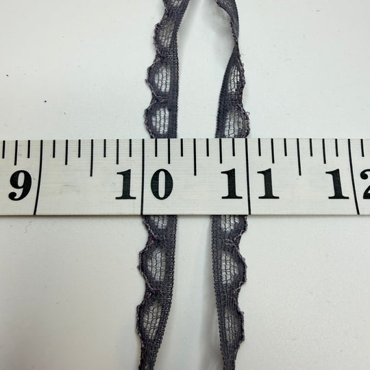 ⅜" (10mm) Vintage Scalloped Lace Trim - Purple - 1M - True Deadstock supplies Fabric by private - Sustainable Textile | FABCYCLE