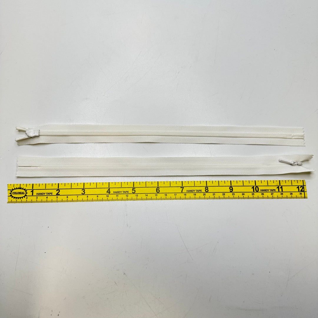 11" YKK Invisible Zipper - Closed End - White - True Deadstock supplies Fabric by private - Sustainable Textile | FABCYCLE