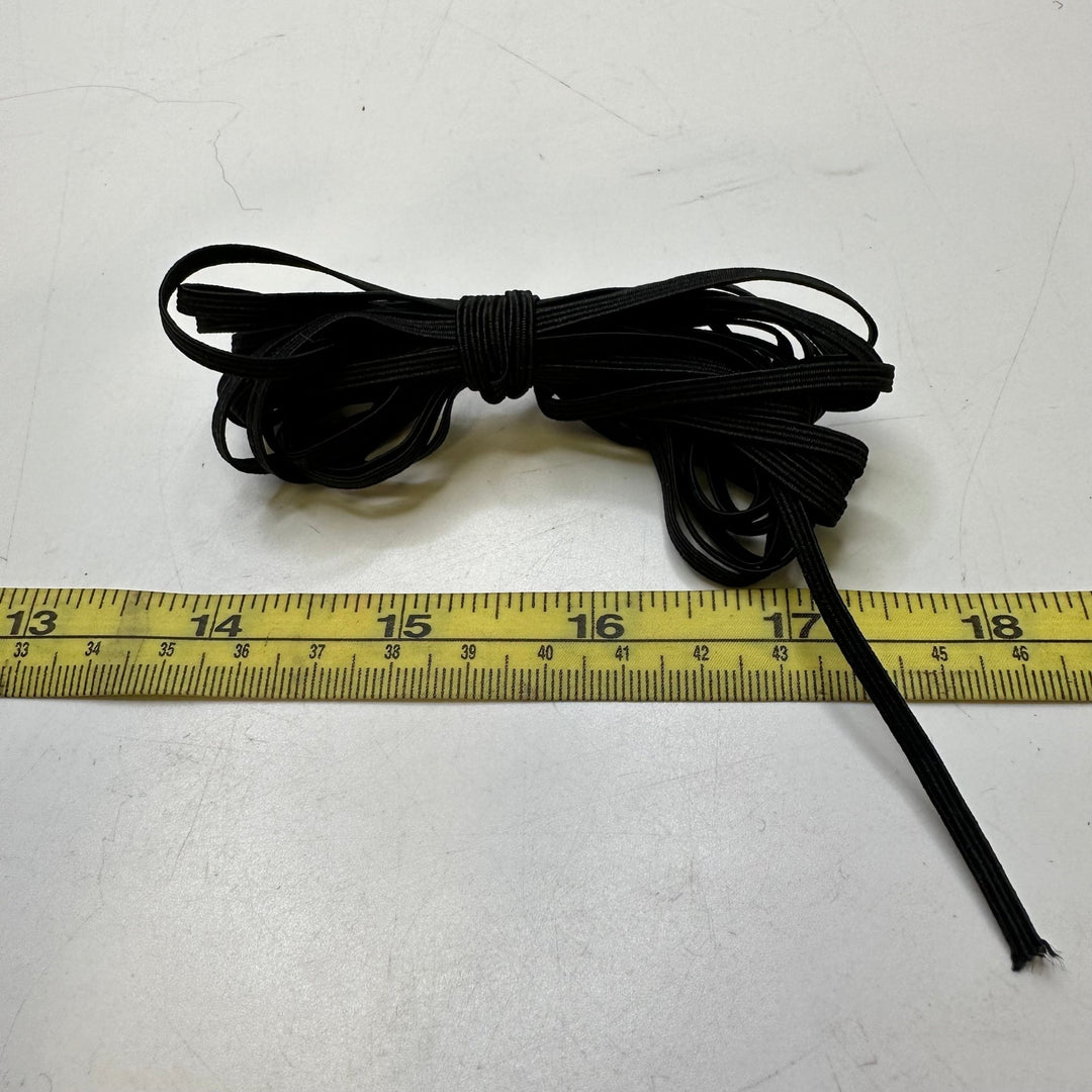 1/16" Braided Elastic - Black - 4M Bundle - True Deadstock supplies Fabric by private - Sustainable Textile | FABCYCLE