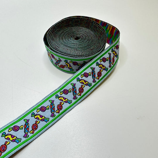 ¾" (19mm)   Tape Trim - Light Blue Multi - 1.9M Bundle - FABCYCLE Deadstock and Sustainble Fabrics and Sewing Supplies