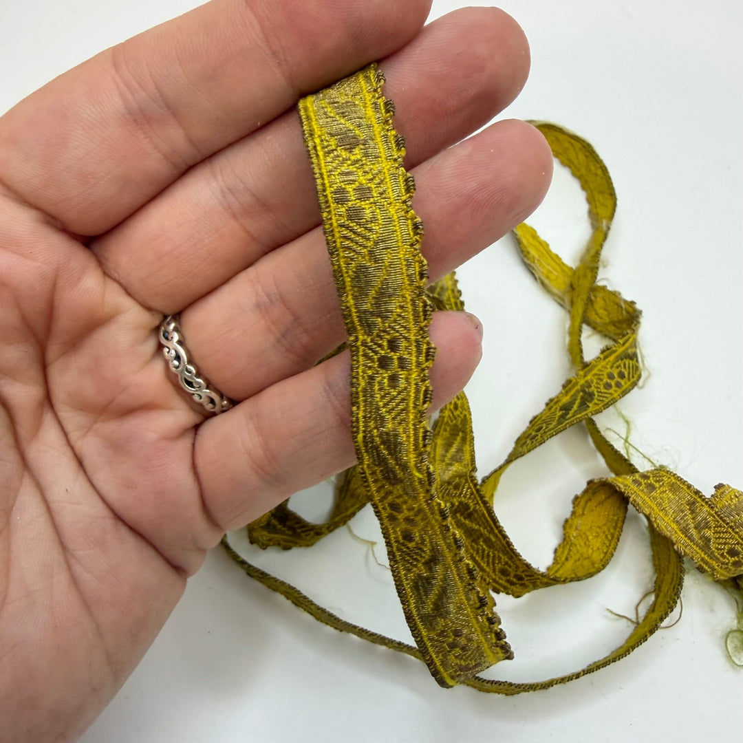 ½" (13mm) Antique Tape Trim - Gold - 1.8M Bundle - True Deadstock supplies Fabric by private - Sustainable Textile | FABCYCLE