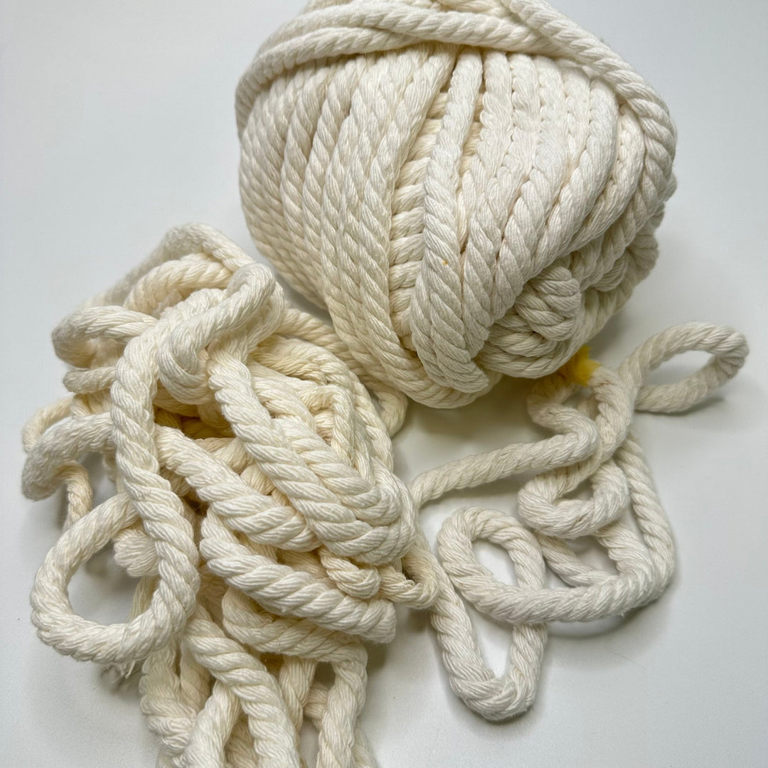 ½" (13mm) Cotton Rope Cording Trim - White/Cream - Roll - True Deadstock supplies Fabric by private - Sustainable Textile | FABCYCLE