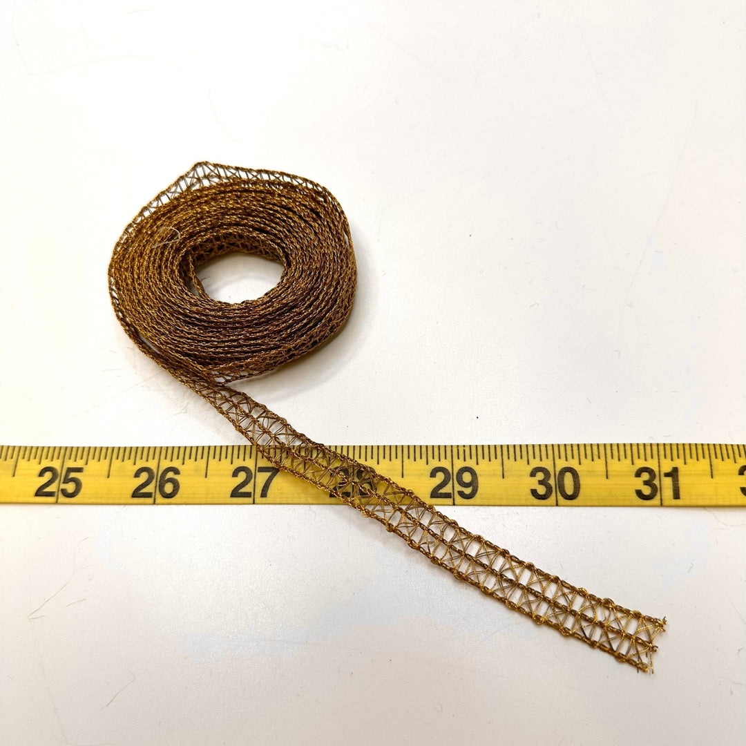 ½" (13mm) Lace Trim - Dark Gold - 3M Bundle - True Deadstock supplies Fabric by private - Sustainable Textile | FABCYCLE