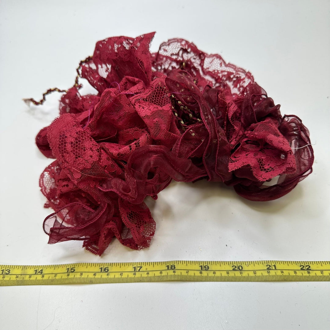½" (13mm) Lace Trim - Dark Red/Burgundy - 15 Pack - True Deadstock supplies Fabric by private - Sustainable Textile | FABCYCLE