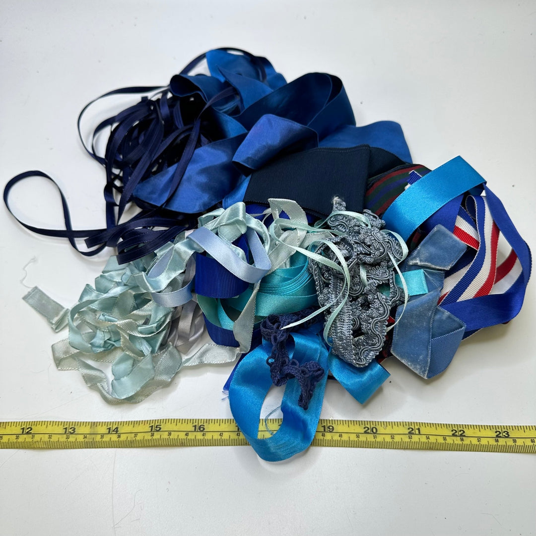 ½" (13mm) Ribbon Trim - Blue - 25 Pack - True Deadstock supplies Fabric by private - Sustainable Textile | FABCYCLE