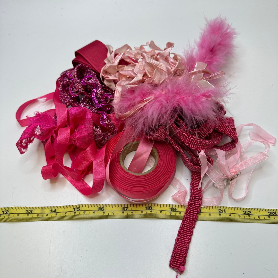 ½" (13mm) Ribbon Trim - Pink - 20 Pack - True Deadstock supplies Fabric by private - Sustainable Textile | FABCYCLE