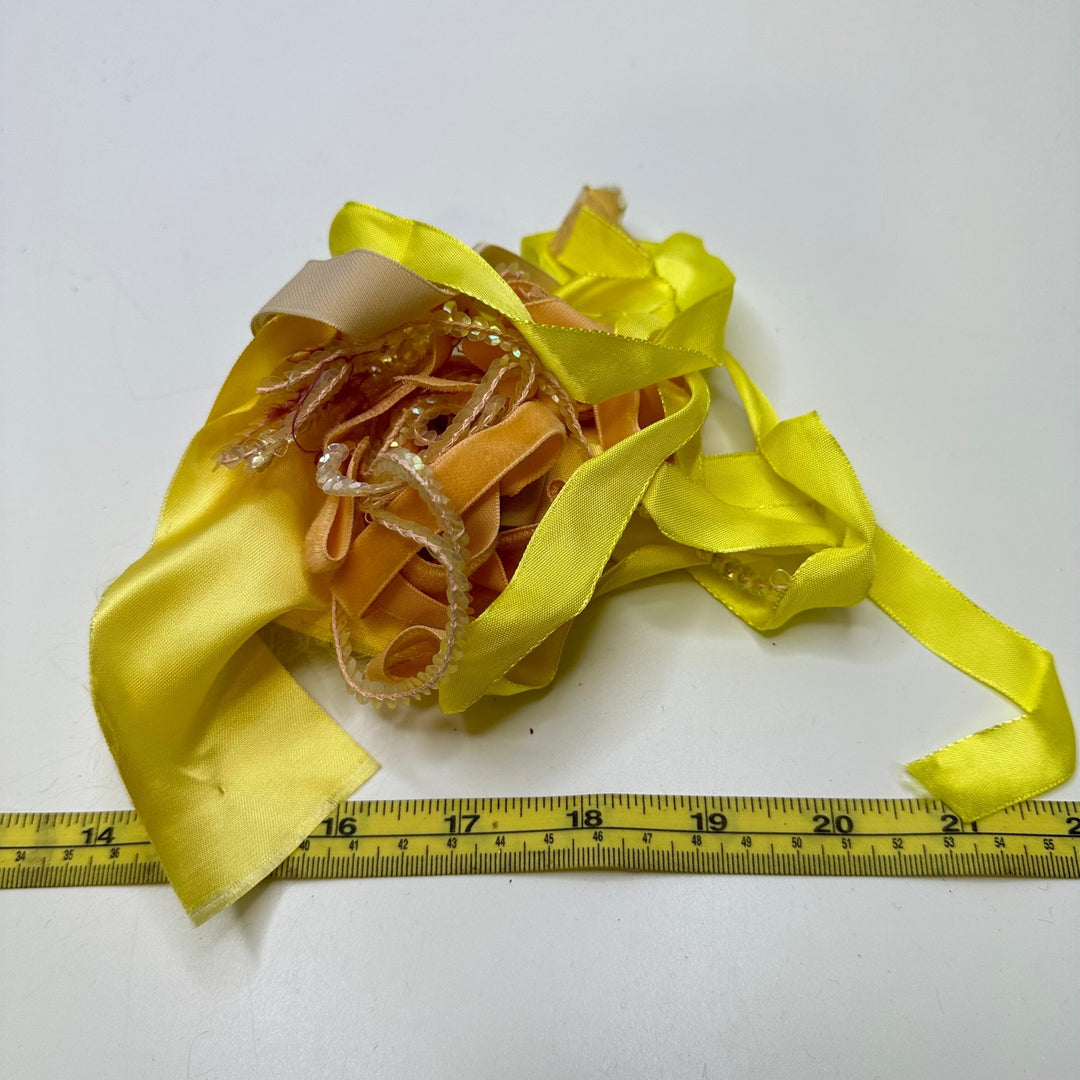 ½" (13mm) Ribbon Trim - Yellow - 15 Pack - True Deadstock supplies Fabric by private - Sustainable Textile | FABCYCLE