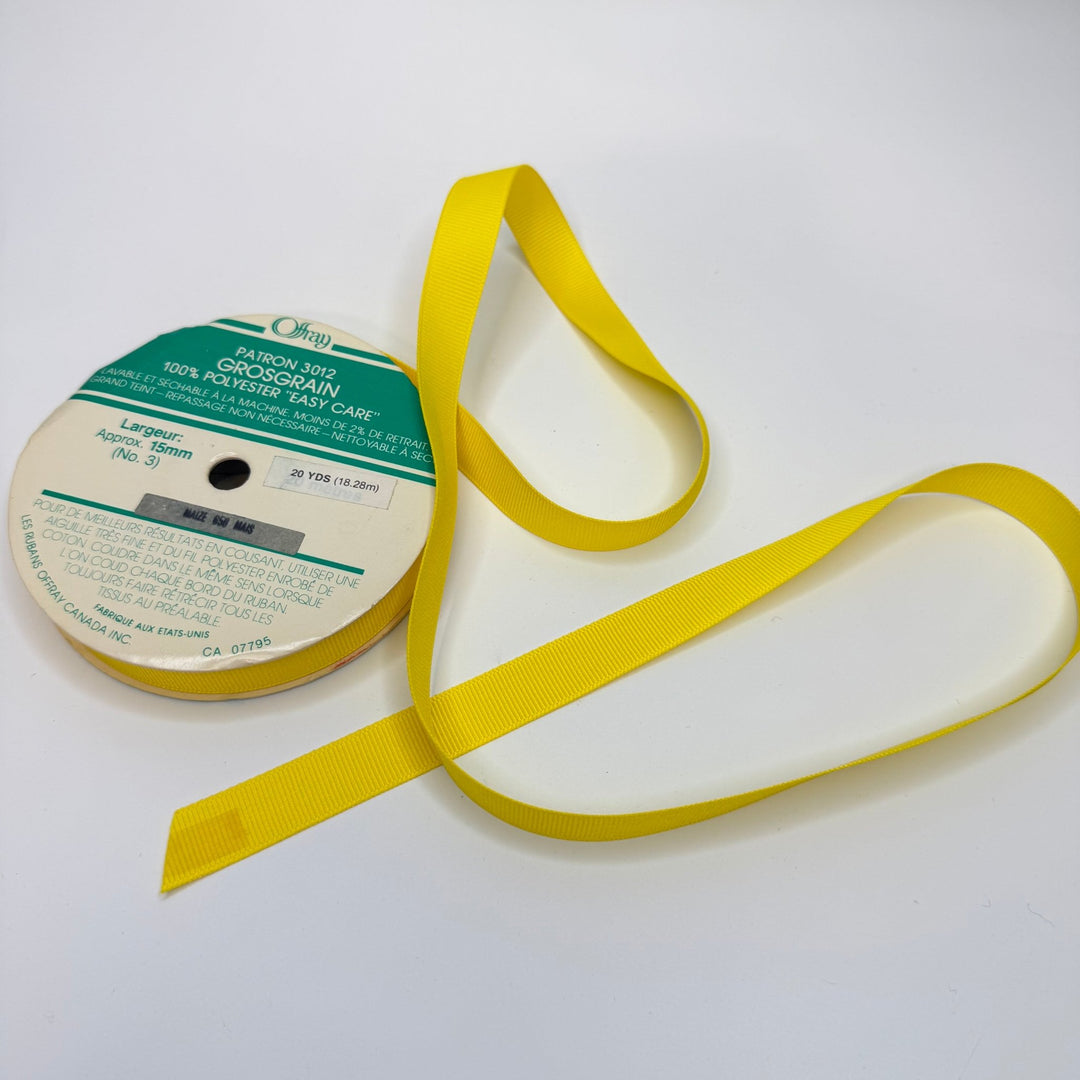 ½" (13mm) Ribbon Trim - Yellow - Roll - True Deadstock supplies Fabric by private - Sustainable Textile | FABCYCLE
