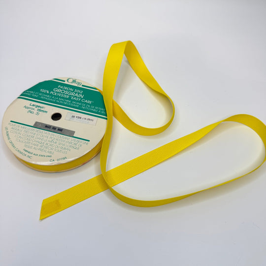 ½" (13mm) Ribbon Trim - Yellow - Roll - True Deadstock supplies Fabric by private - Sustainable Textile | FABCYCLE