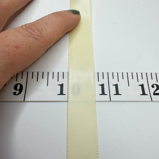 ½" (13mm) Satin Ribbon Trim - Cream - Roll - True Deadstock supplies Fabric by private - Sustainable Textile | FABCYCLE