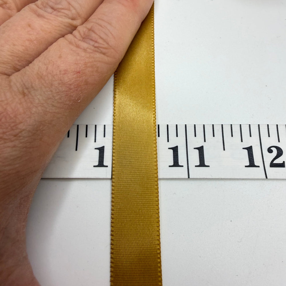 ½" (13mm) Satin Ribbon Trim - Gold - Roll - True Deadstock supplies Fabric by private - Sustainable Textile | FABCYCLE