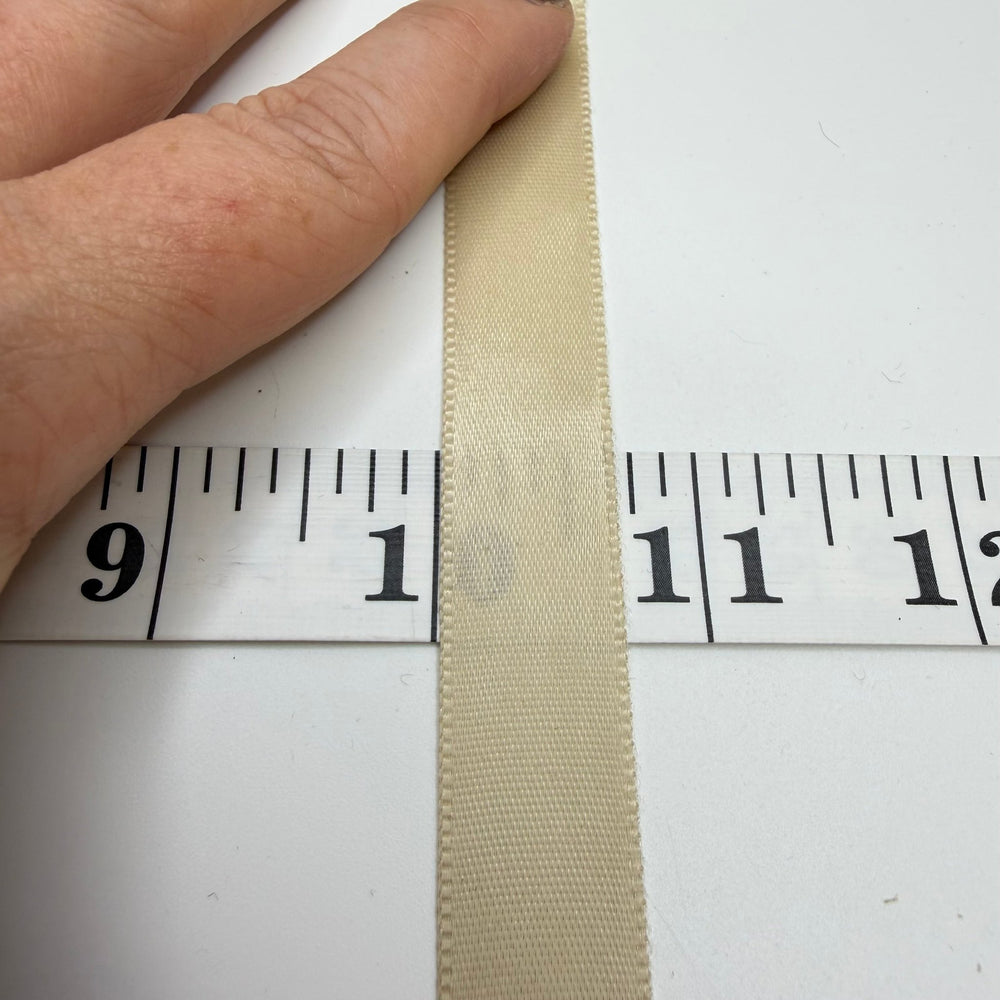 ½" (13mm) Satin Ribbon Trim - Light Golden Beige - Roll - True Deadstock supplies Fabric by private - Sustainable Textile | FABCYCLE