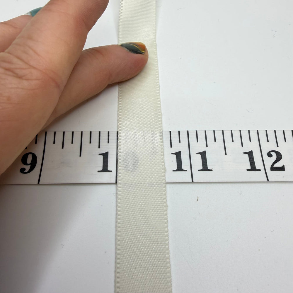 ½" (13mm) Satin Ribbon Trim - Off White - Roll - True Deadstock supplies Fabric by private - Sustainable Textile | FABCYCLE