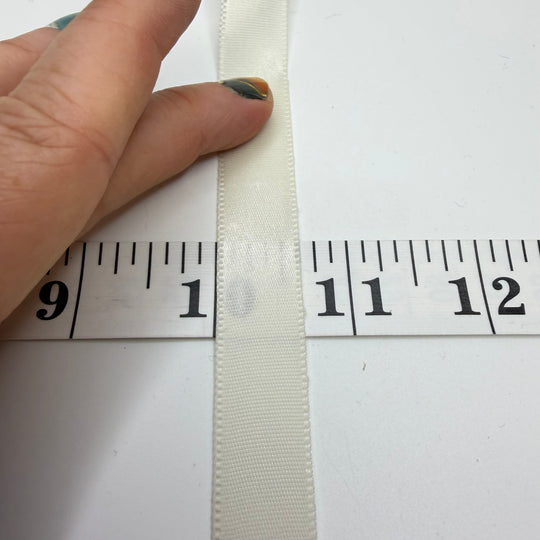 ½" (13mm) Satin Ribbon Trim - Off White - Roll - True Deadstock supplies Fabric by private - Sustainable Textile | FABCYCLE