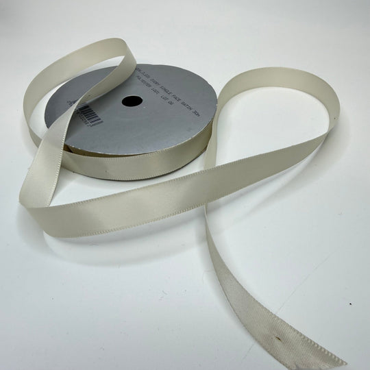 ½" (13mm) Satin Ribbon Trim - Off White - Roll - True Deadstock supplies Fabric by private - Sustainable Textile | FABCYCLE