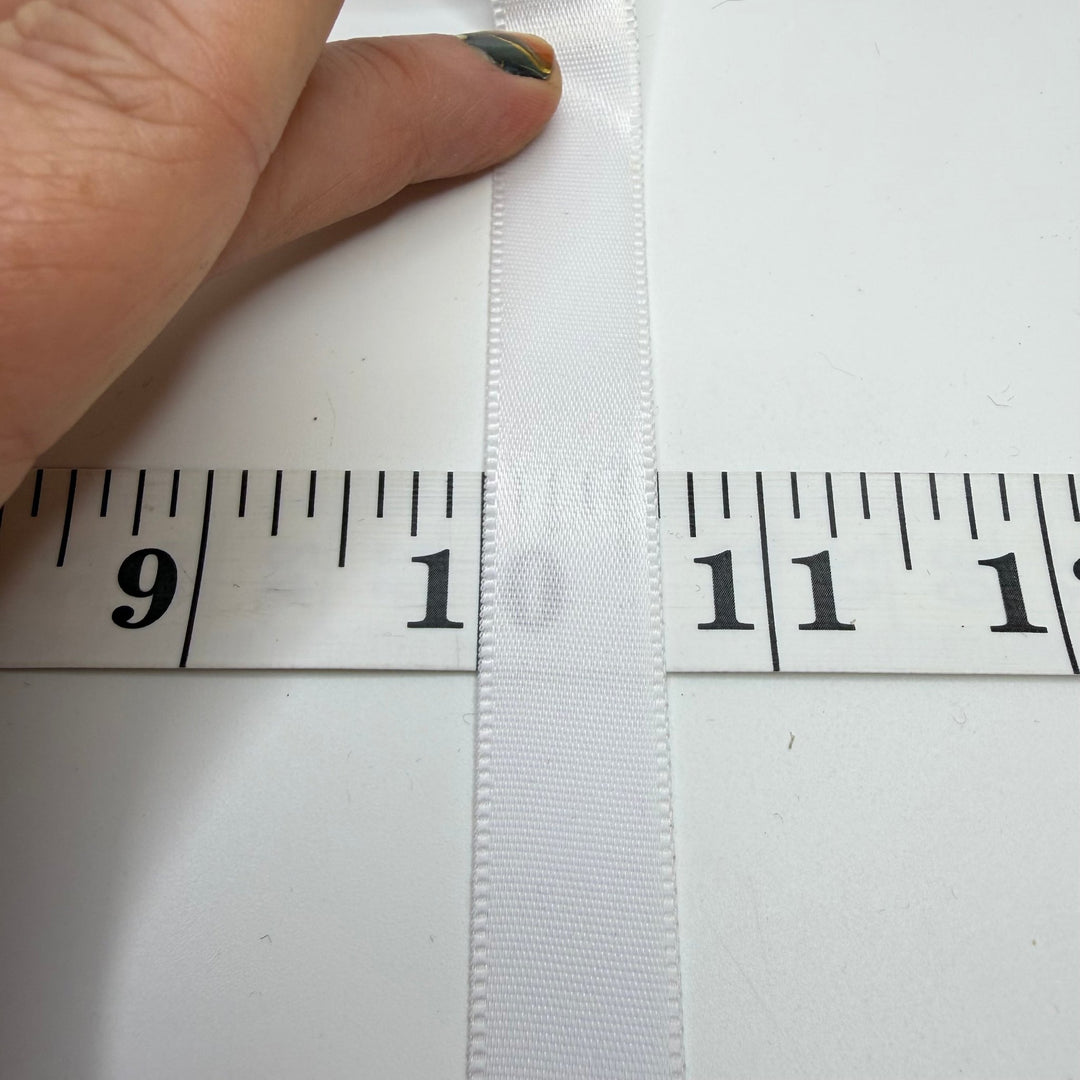 ½" (13mm) Satin Ribbon Trim - White - Roll - True Deadstock supplies Fabric by private - Sustainable Textile | FABCYCLE