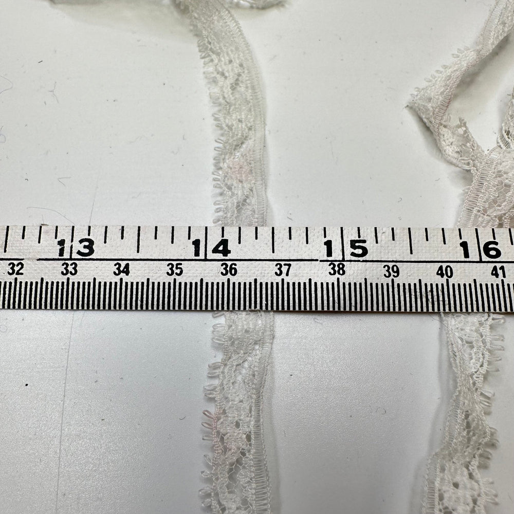 ½" (13mm) Scalloped Mesh Lace Trim - White - 7M Bundle - True Deadstock supplies Fabric by private - Sustainable Textile | FABCYCLE
