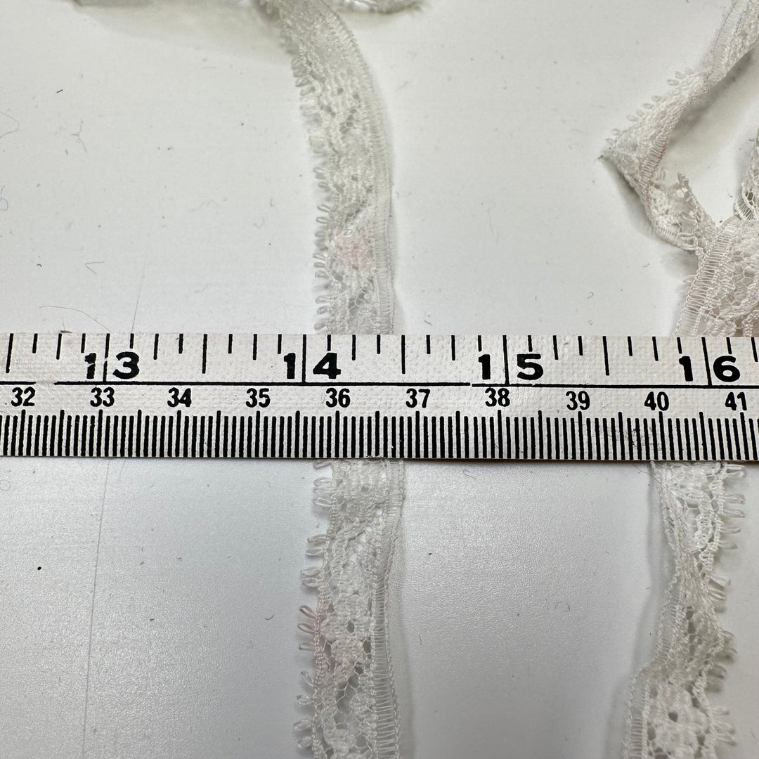 ½" (13mm) Scalloped Mesh Lace Trim - White - 7M Bundle - True Deadstock supplies Fabric by private - Sustainable Textile | FABCYCLE