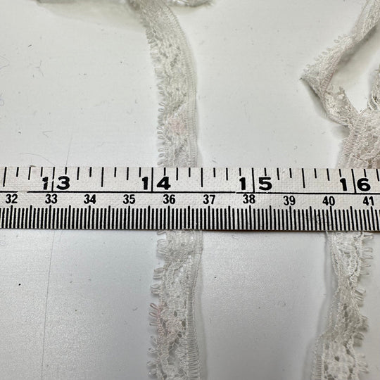 ½" (13mm) Scalloped Mesh Lace Trim - White - 7M Bundle - True Deadstock supplies Fabric by private - Sustainable Textile | FABCYCLE