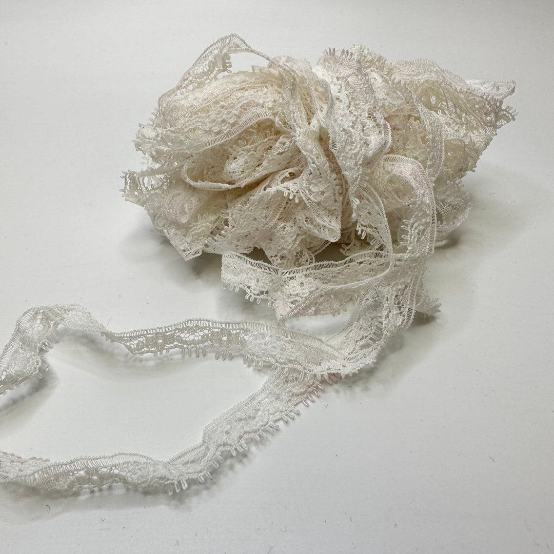½" (13mm) Scalloped Mesh Lace Trim - White - 7M Bundle - True Deadstock supplies Fabric by private - Sustainable Textile | FABCYCLE