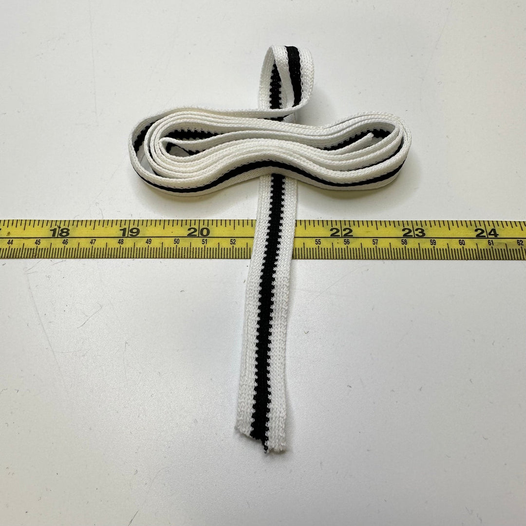 ½" (13mm) Tape Trim - Black/White - 1.15M Bundle - True Deadstock supplies Fabric by private - Sustainable Textile | FABCYCLE