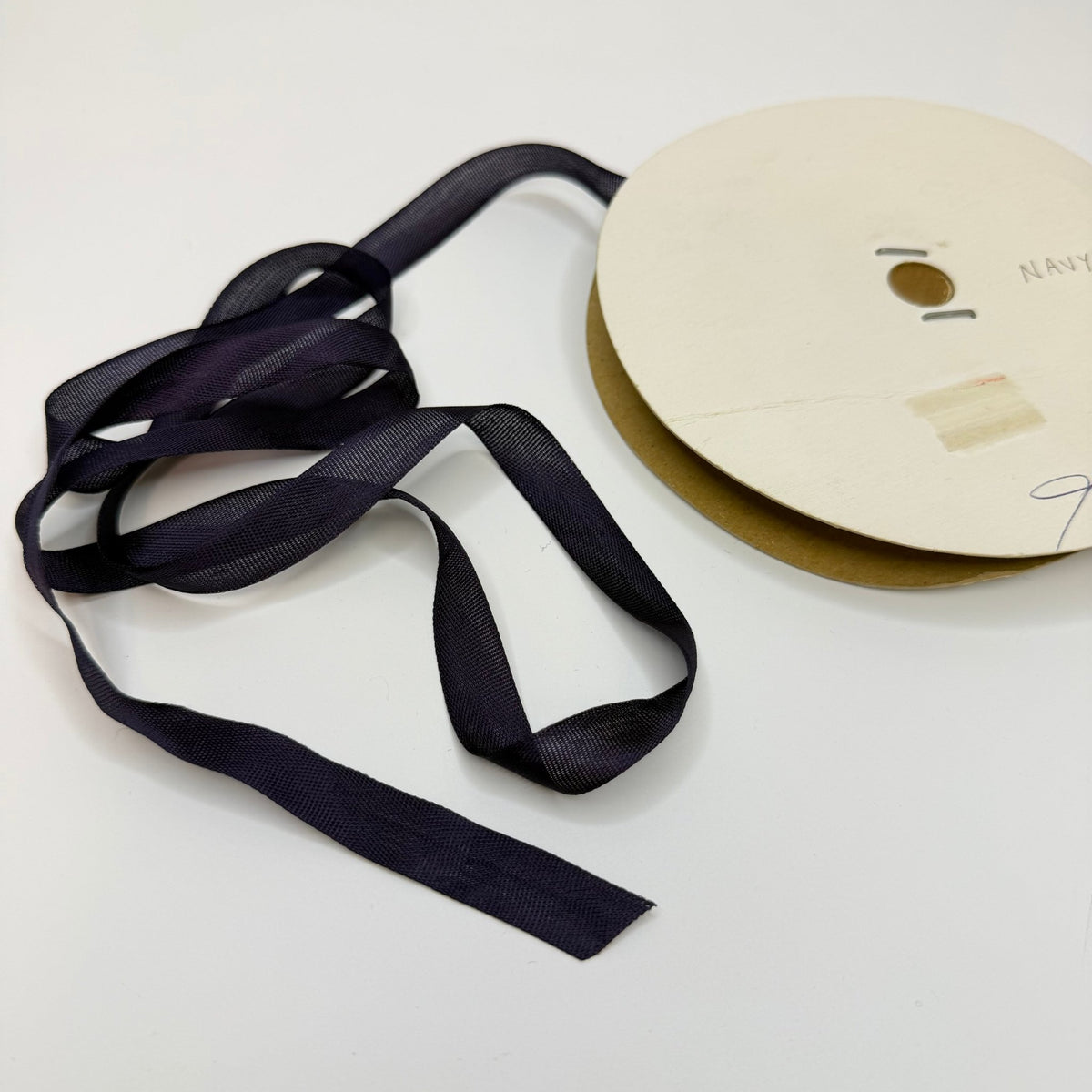 ½" (13mm) Vintage Ribbon Trim - Dark Navy - Roll - True Deadstock supplies Fabric by private - Sustainable Textile | FABCYCLE