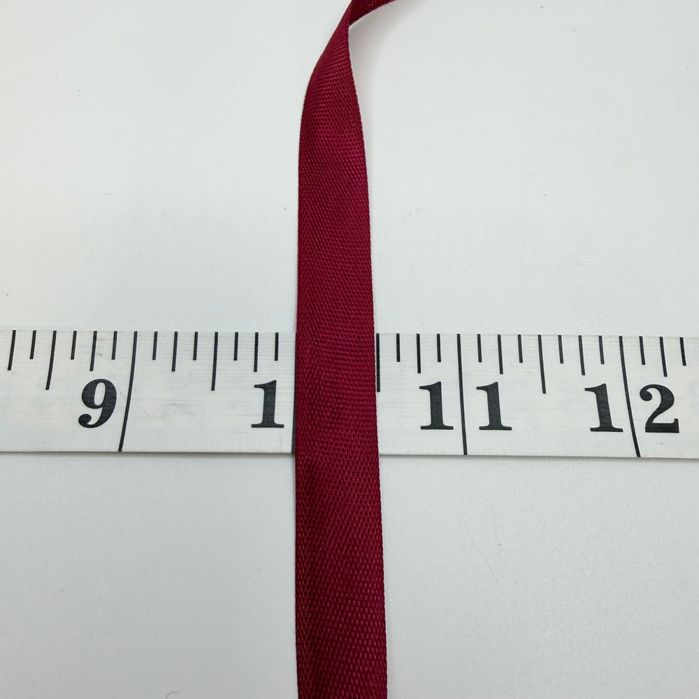 ½" (13mm) Vintage Ribbon Trim - Dark Red - Roll - True Deadstock supplies Fabric by private - Sustainable Textile | FABCYCLE