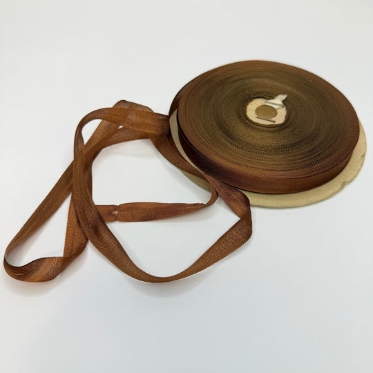 ½" (13mm) Vintage Ribbon Trim - Light Brown - Roll - True Deadstock supplies Fabric by private - Sustainable Textile | FABCYCLE