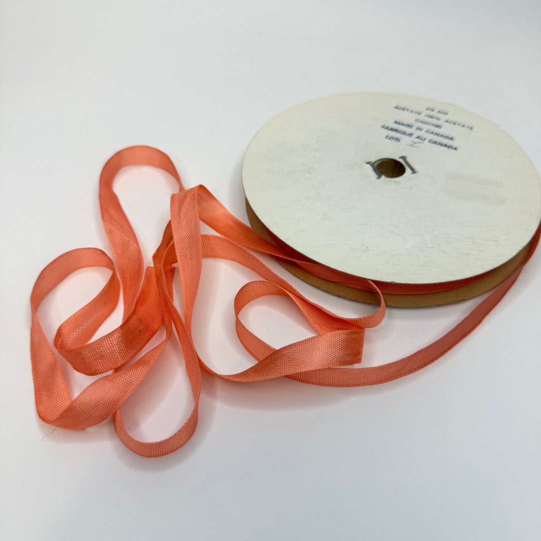 ½" (13mm) Vintage Ribbon Trim - Peach - Roll - True Deadstock supplies Fabric by private - Sustainable Textile | FABCYCLE