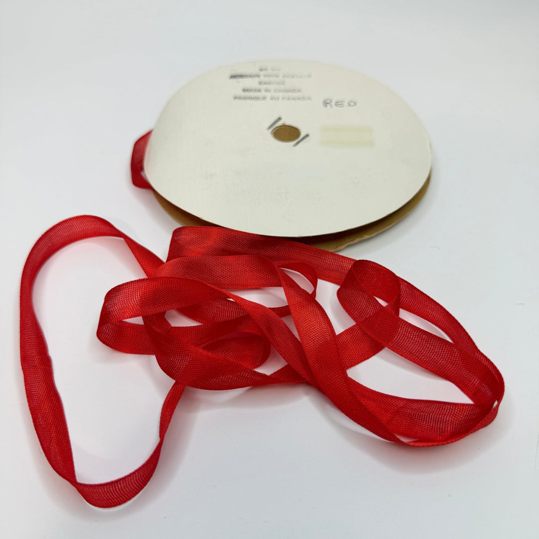 ½" (13mm) Vintage Ribbon Trim - Red - Roll - True Deadstock supplies Fabric by private - Sustainable Textile | FABCYCLE
