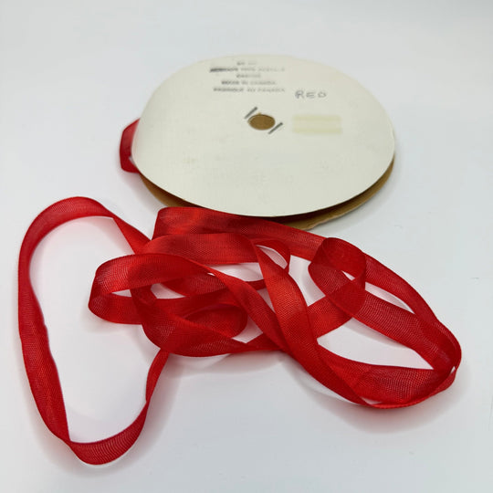 ½" (13mm) Vintage Ribbon Trim - Red - Roll - True Deadstock supplies Fabric by private - Sustainable Textile | FABCYCLE