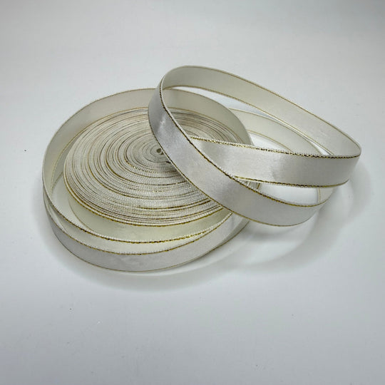 ½" (13mm) Vintage Satin Ribbon Trim - Light Cream - Roll - True Deadstock supplies Fabric by private - Sustainable Textile | FABCYCLE