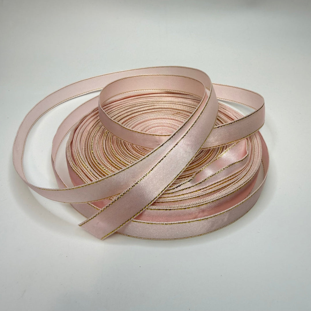 ½" (13mm) Vintage Satin Ribbon Trim - Light Pink - Roll - True Deadstock supplies Fabric by private - Sustainable Textile | FABCYCLE