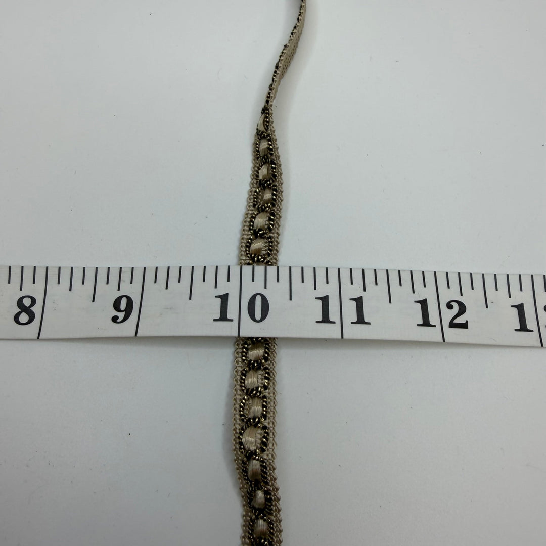 ½" (13mm) Vintage Tape Trim - Cream/Black - 5M Bundle - True Deadstock supplies Fabric by private - Sustainable Textile | FABCYCLE