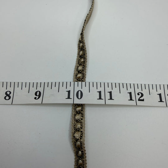 ½" (13mm) Vintage Tape Trim - Cream/Black - 5M Bundle - True Deadstock supplies Fabric by private - Sustainable Textile | FABCYCLE