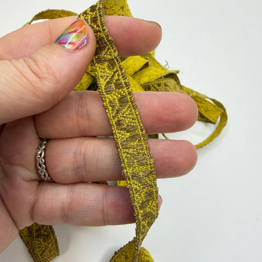 ½" (13mm) Vintage Tape Trim - Gold/Yellow - 2.35M Bundle - True Deadstock supplies Fabric by private - Sustainable Textile | FABCYCLE