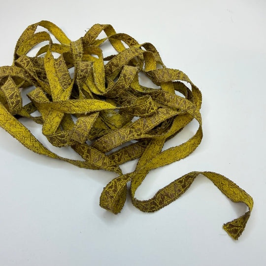 ½" (13mm) Vintage Tape Trim - Gold/Yellow - 2.35M Bundle - True Deadstock supplies Fabric by private - Sustainable Textile | FABCYCLE
