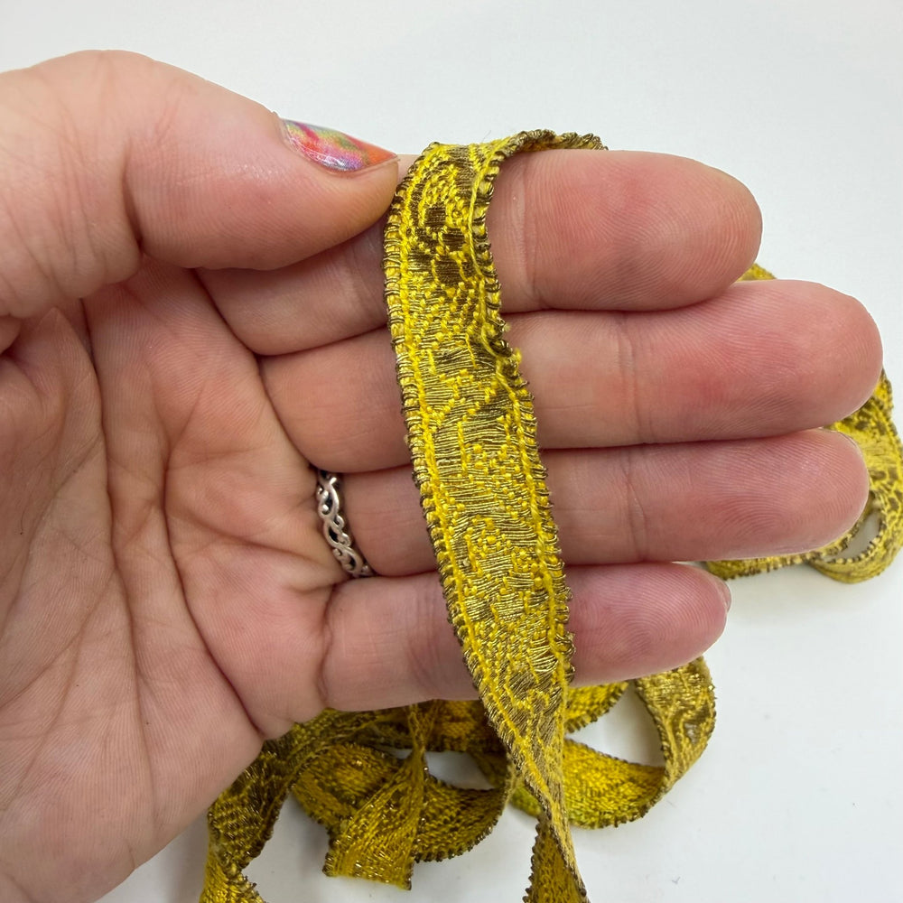 ½" (13mm) Vintage Tape Trim - Gold/Yellow - 4.7M Bundle - True Deadstock supplies Fabric by private - Sustainable Textile | FABCYCLE