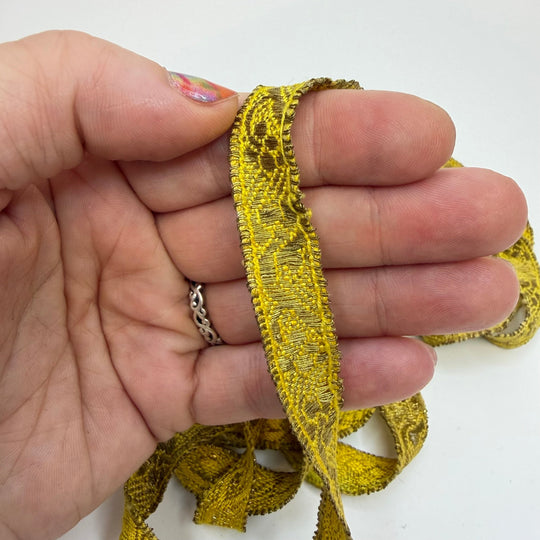 ½" (13mm) Vintage Tape Trim - Gold/Yellow - 4.7M Bundle - True Deadstock supplies Fabric by private - Sustainable Textile | FABCYCLE