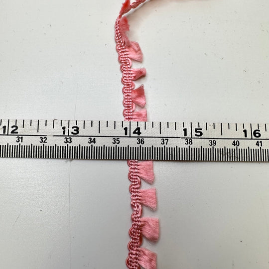 ½" (13mm) Vintage Tassel Braided Trim - Pink - 3M Bundle - True Deadstock supplies Fabric by private - Sustainable Textile | FABCYCLE