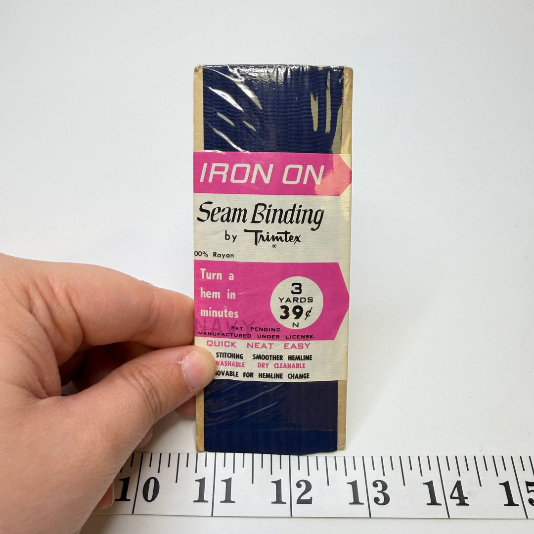 ½" (13mm) Vintage/Vintage Seam Tape Ribbon Trim - Navy - 2.5M Bundle - True Deadstock supplies Fabric by private - Sustainable Textile | FABCYCLE