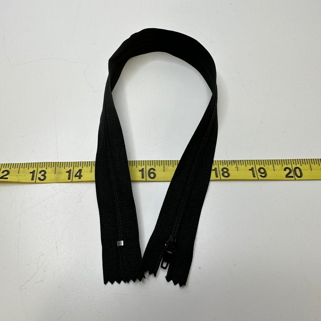 14" Coil Zipper - Closed End - Black - True Deadstock supplies Fabric by private - Sustainable Textile | FABCYCLE
